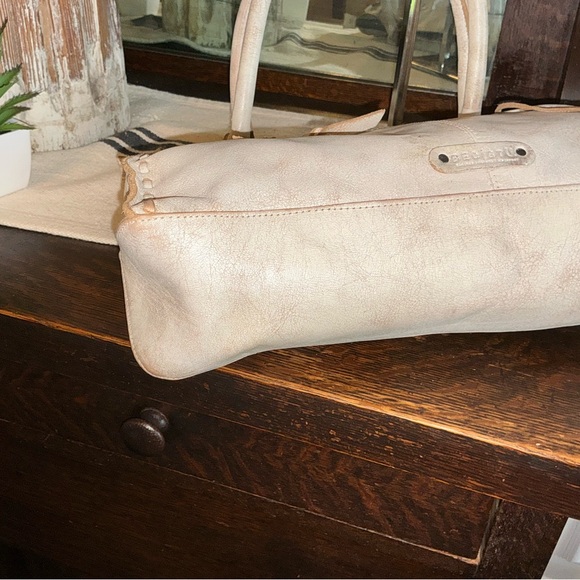 NWT Bed Stu Rockababy Patchwork Satchel Crossbody Bag Tan Nectar Lux MSRP $335 - Picture 7 of 11